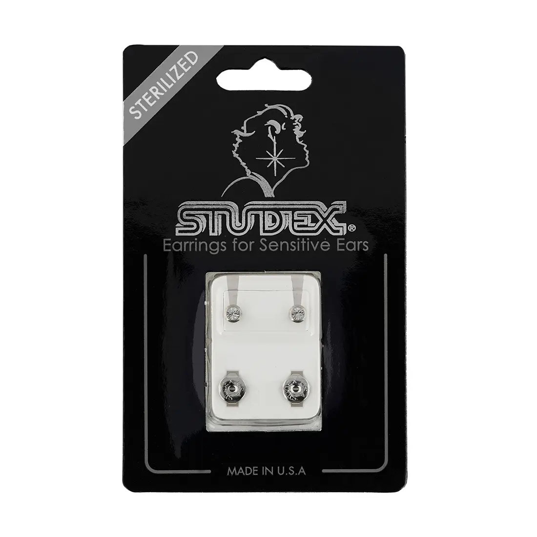 Studex Birthstone Apr Crystal Card Stainless Steel - Earrings For Sensitive Ears - view 4