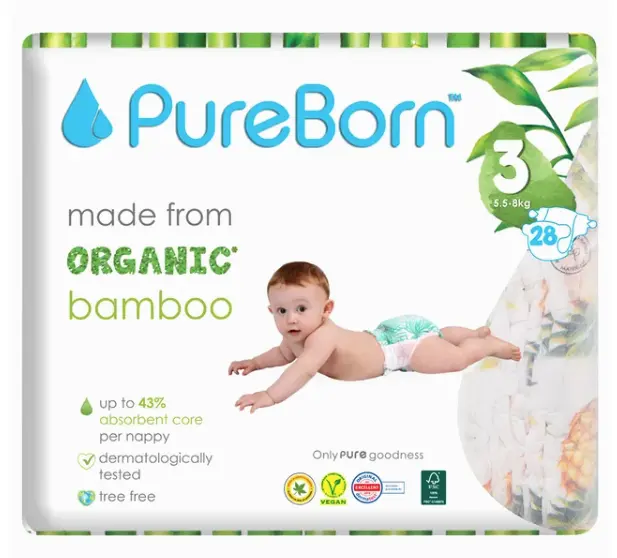 Pure Born Baby Diaper Single Size 3 28 Pieces - view 1