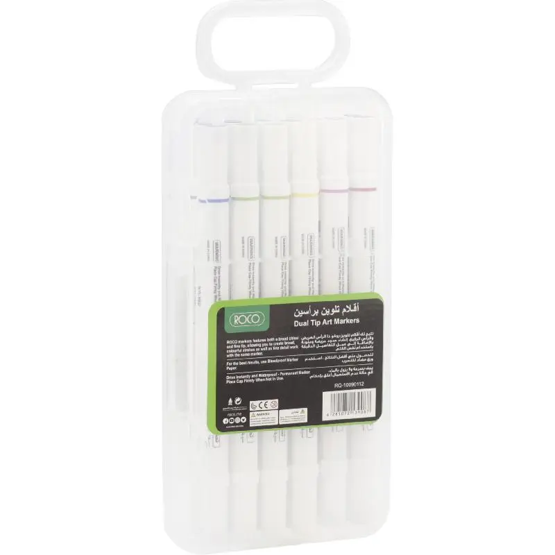 Roco Draw Marker Graphic Art Marker Twin Tip 12 Color - view 2
