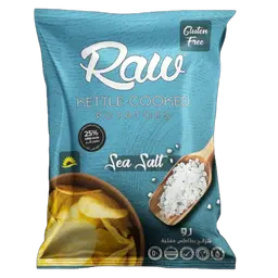 Raw Kettle Cooked Potato Chips With Sea Salt Gluten Free 100 gm