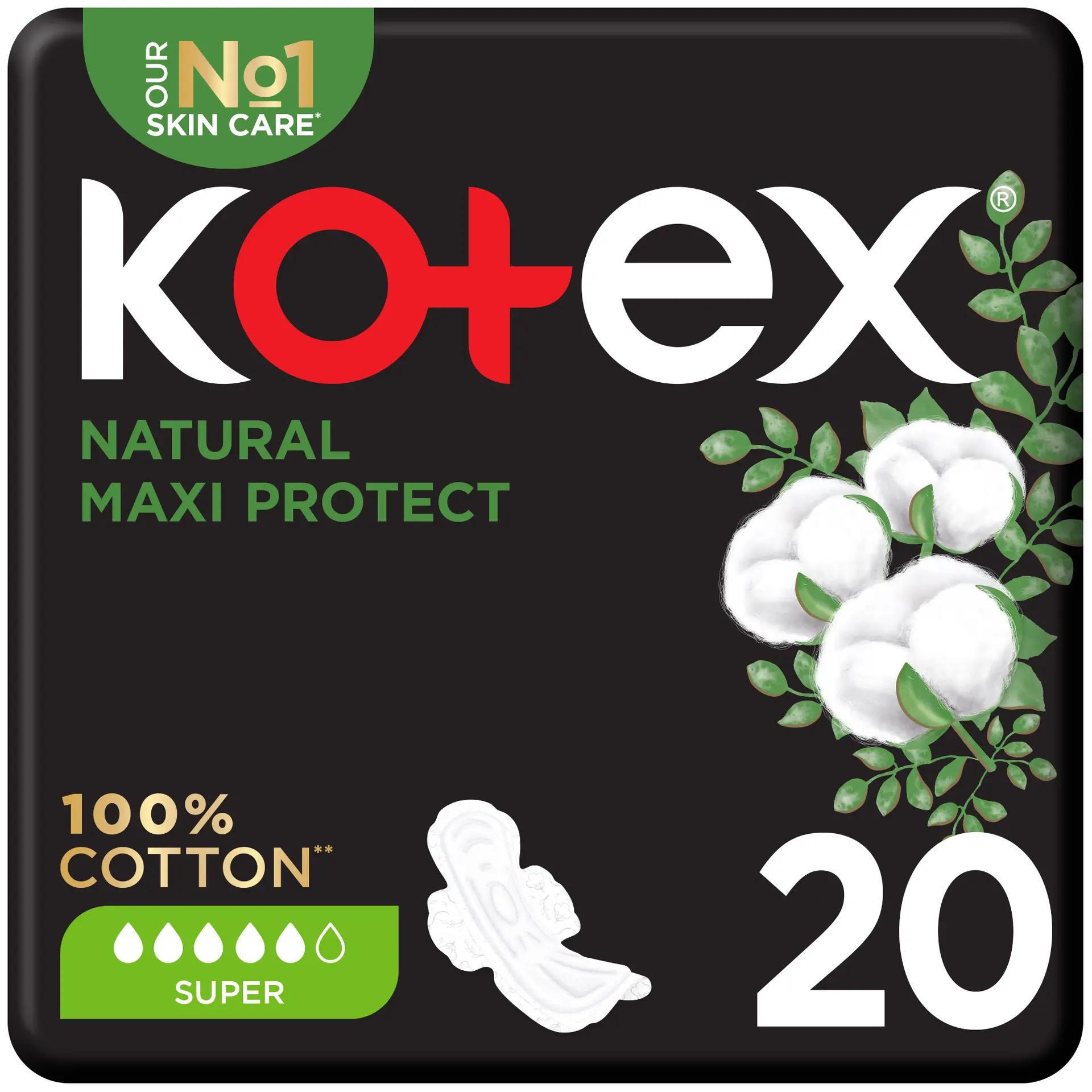 Kotex Natural Maxi Protect Thick Pads Super Size with Wings 20 Pads - view 2