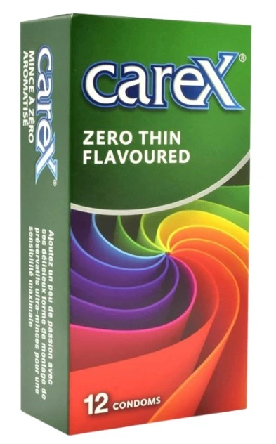 Carex Condoms Zero Thin Flavoured 12 Pieces