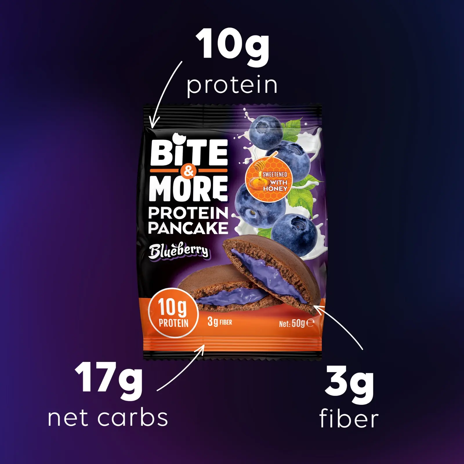 Bite And More Protein Pancake Blueberry 50  gm - view 3