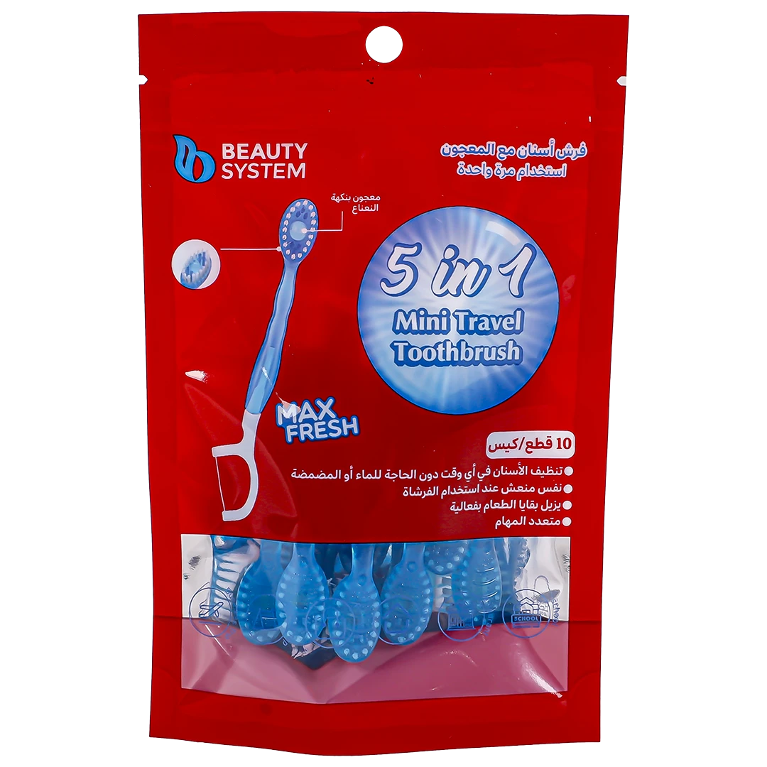 Beauty System Toothbrush And Toothpaste With Floss 10 Pcs