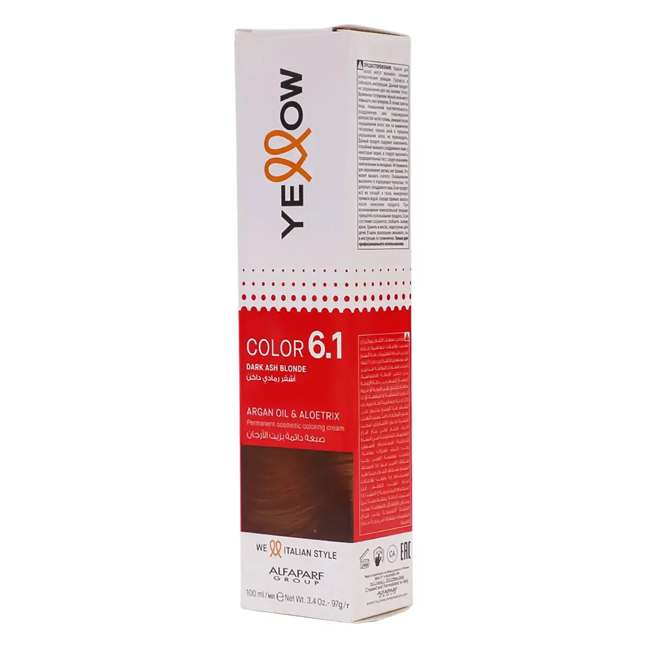 Yellow Color Permanent 6.1 Dark Ash Blonde 100 ml - view 1