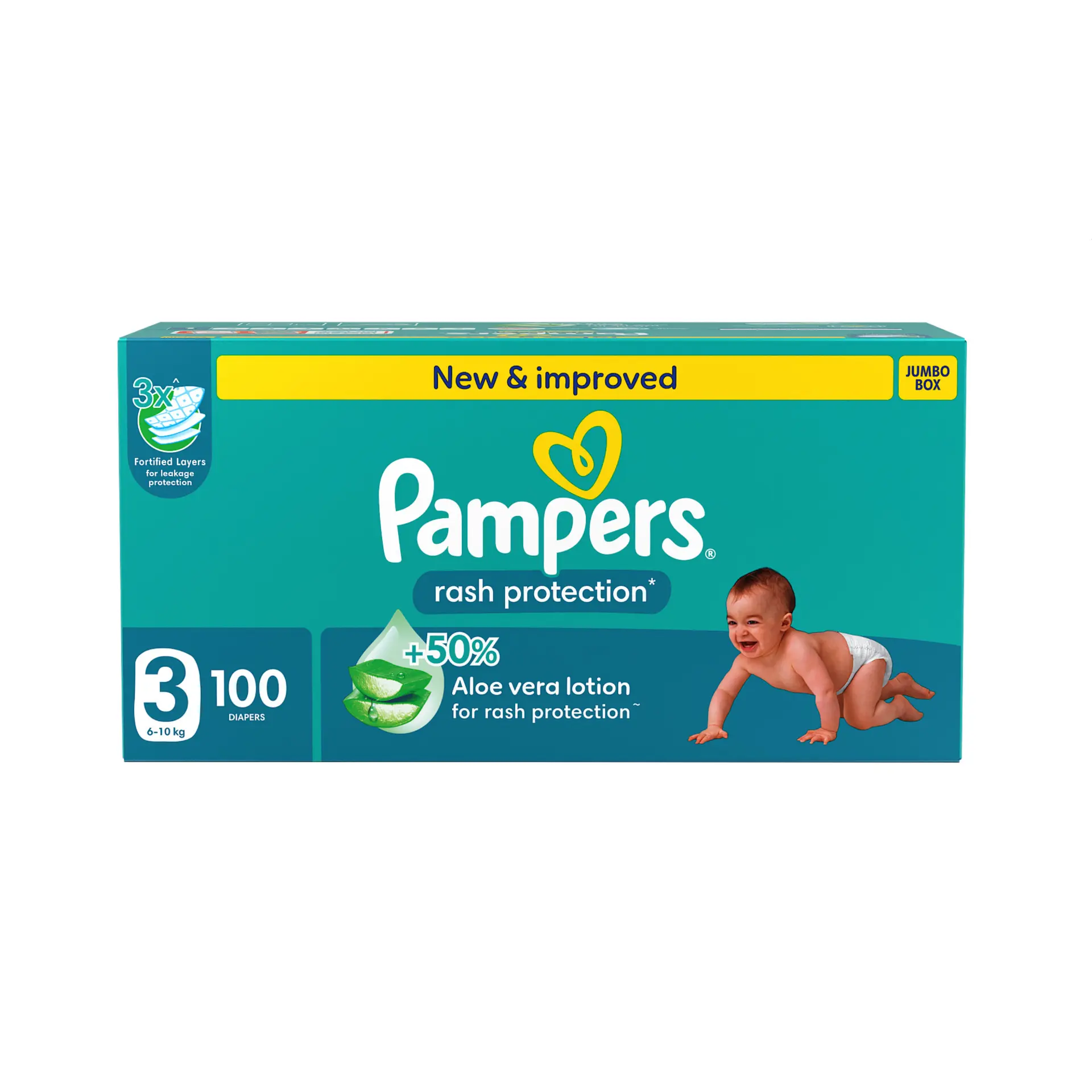 Pampers Diapers Rash Protection Taped Size 3 Aloe Vera Lotion 100 Diapers  - view 2