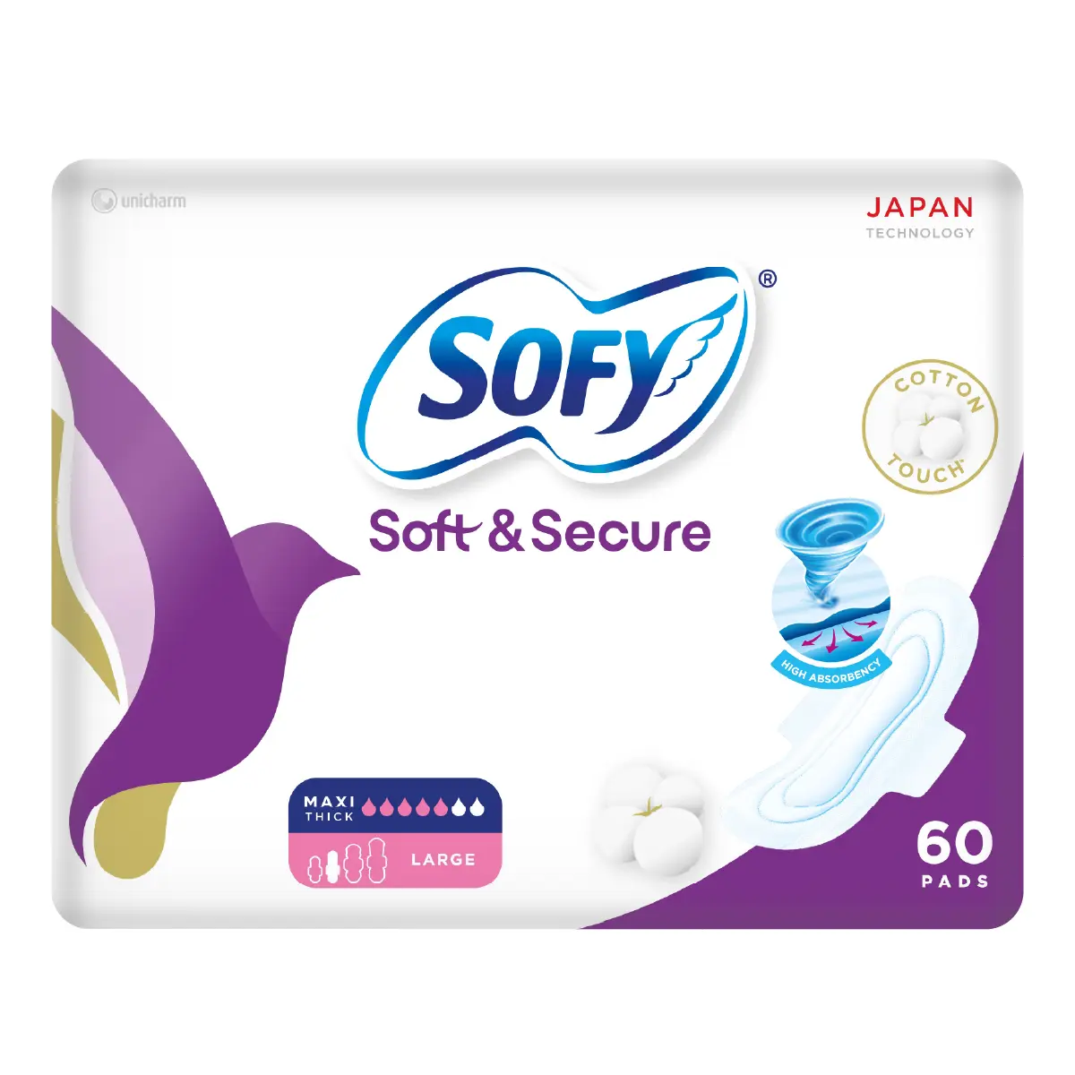 Sofy Soft & Secure Slim Large with wings50+10 Free  - view 1