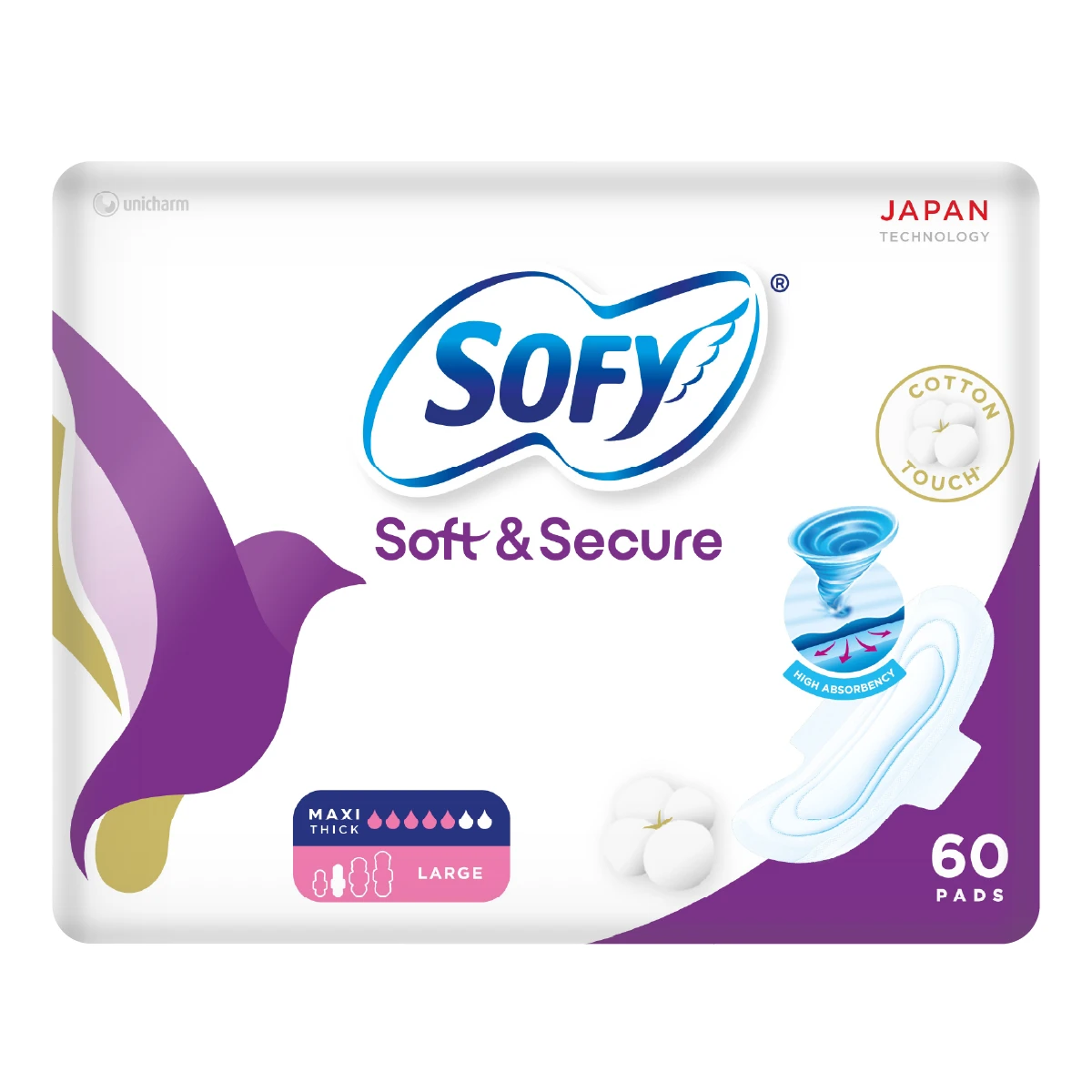 Sofy Soft & Secure Slim Large with wings50+10 Free 