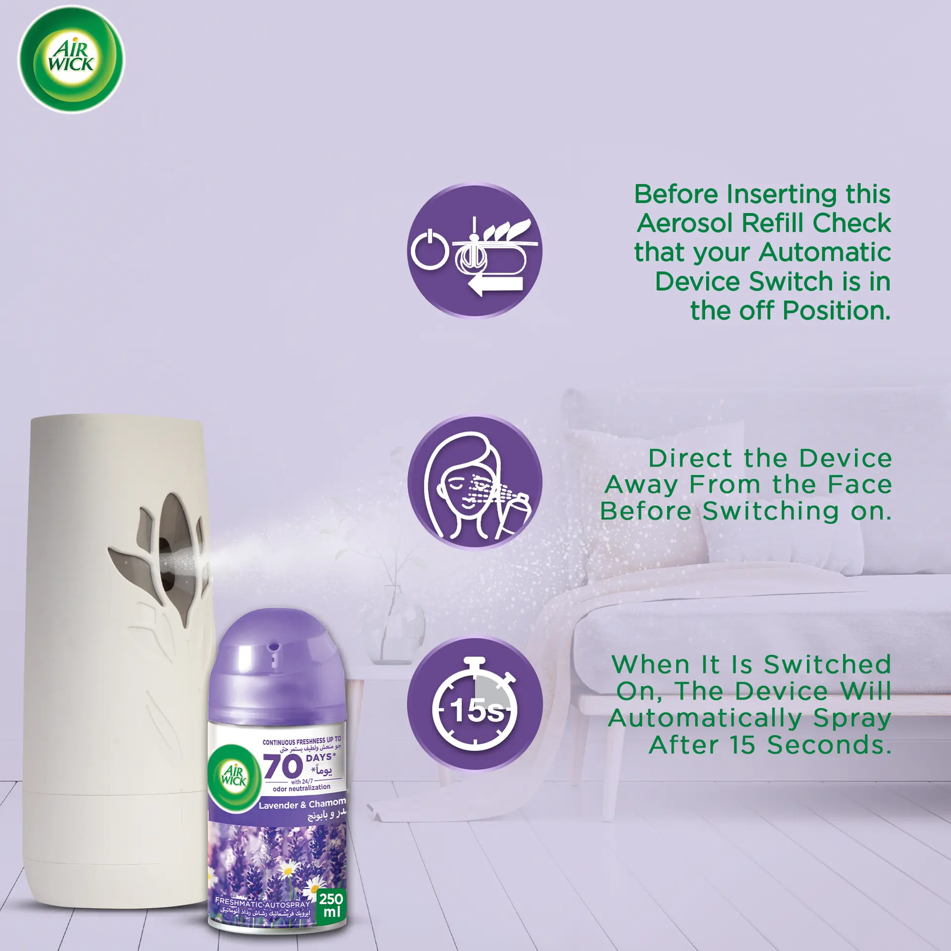 Airwick Lavender Camomile Freshmatic Auto Spray Air Freshener Kit - view 8