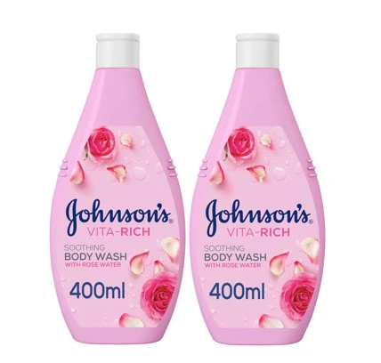 Johnson'S Vitarich Soothing Rosewater Bodywash 2pcs 400 ml