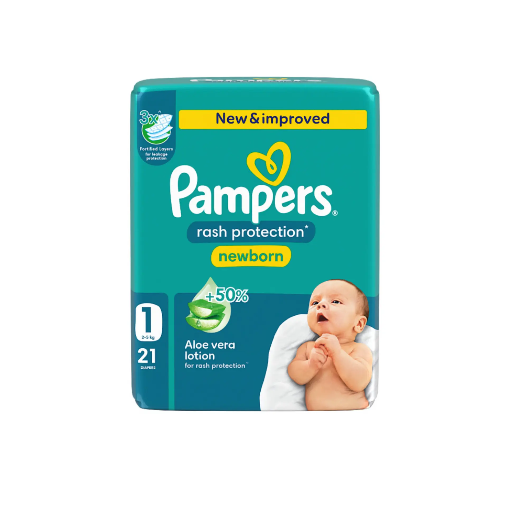 Pampers Diapers Protection Taped Size 1 Aloe Vera Lotion  21 Diapers  - view 2