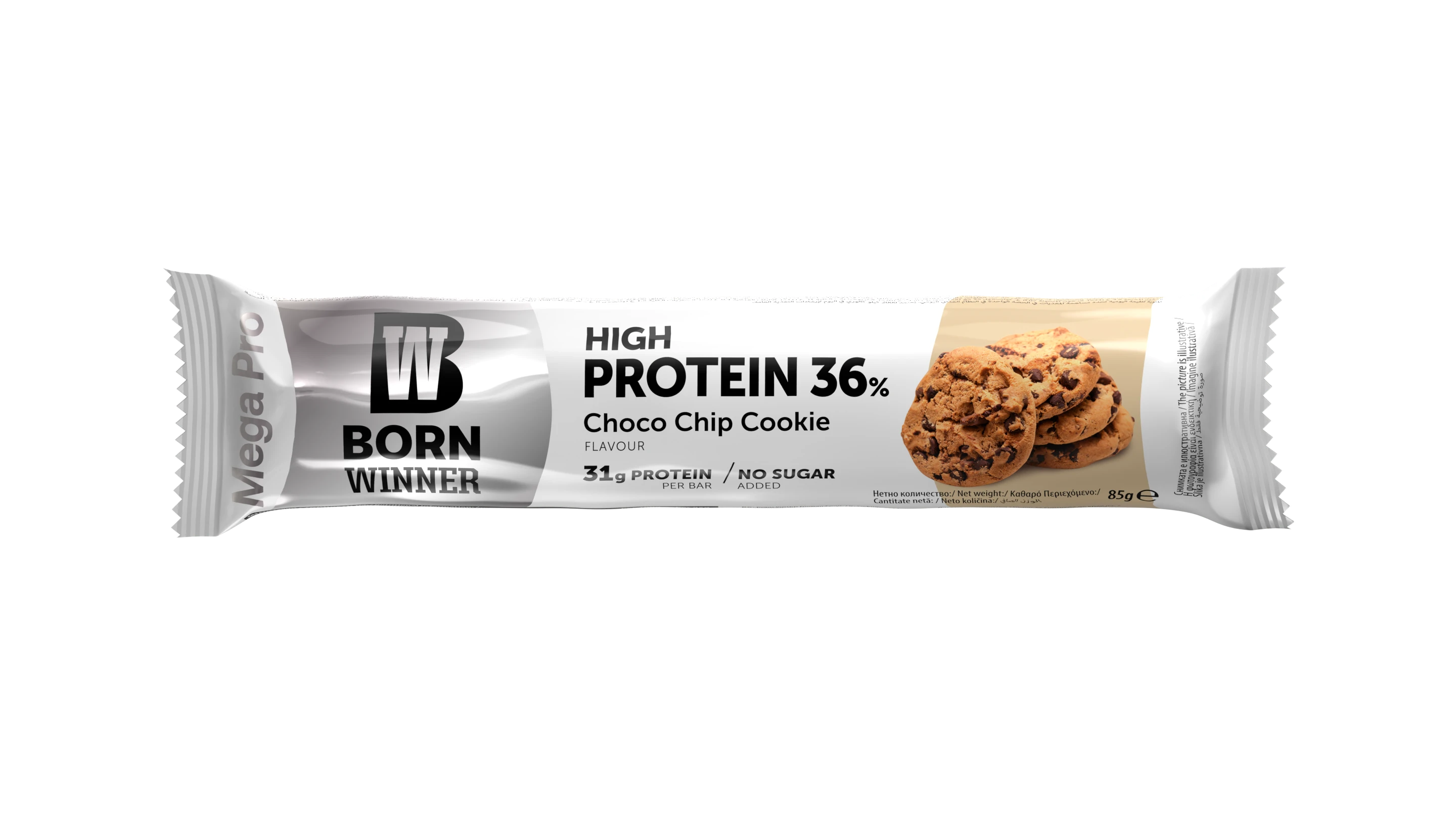 Born Winner Mega Pro Protein Bar Choco Chip Cookie 85 Gm