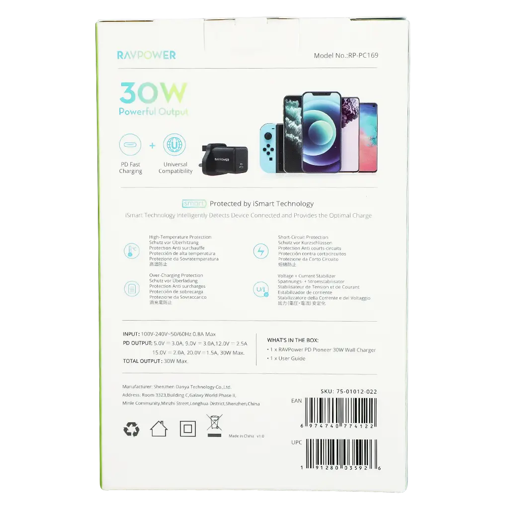 Ravpower Rp-Pc169 Pd 30W Wall Charger 1C Black - view 4