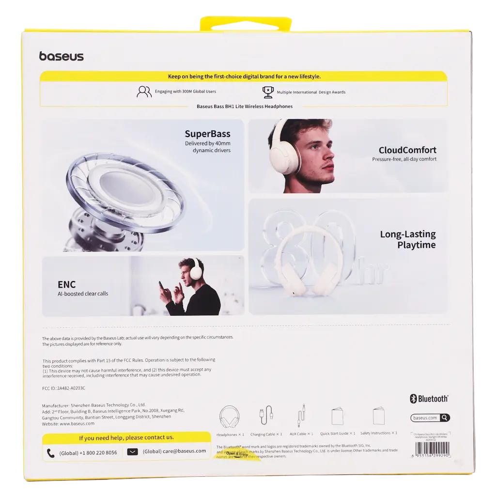  Baseus  Bass 35 Max Wireless Headphones Stellar White - view 3