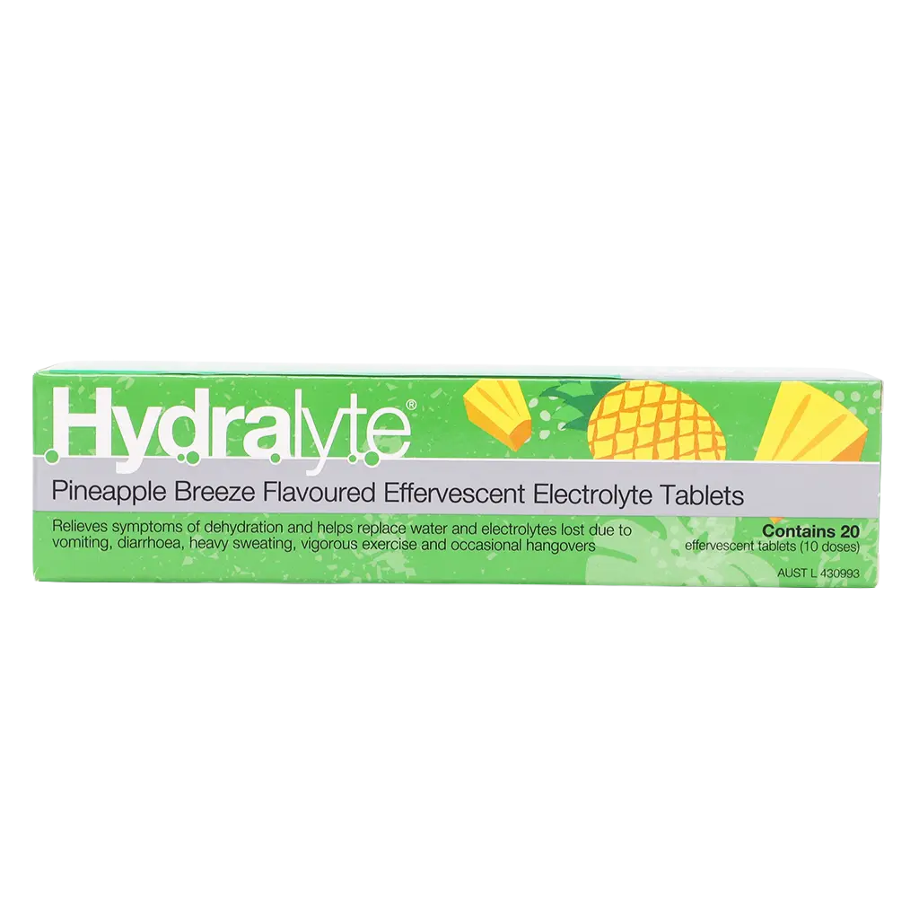 Hydralyte Pineapple Breeze Flavoured Effervescent Electrolyte 20 Tablets - view 2