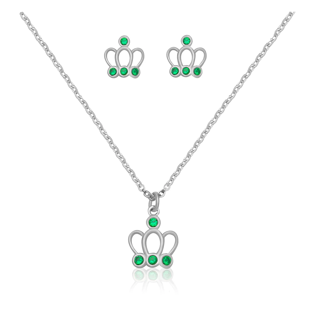 Navaro Necklace and Earrings Set Valeria Kids Medical Silver 