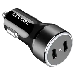 Levore Car Charger 66W 2USB-C Pd Ports Black