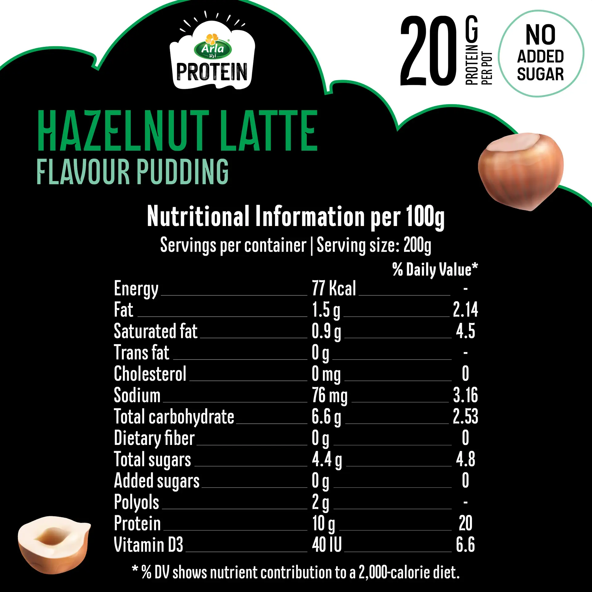 Arla Protein Pudding with Hazelnut Latte Flavor 200 gm - view 2