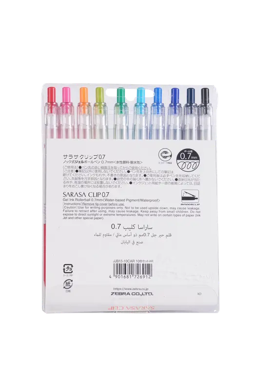 Zebra Sarasaclip 0.7 Set of 10 Assorted Color - view 2