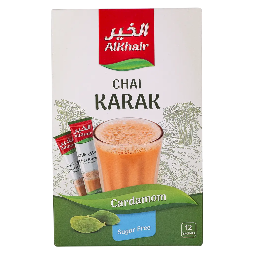 Alkhair Karak Tea With Cardamom Without Sugar 12 Envelop - view 3