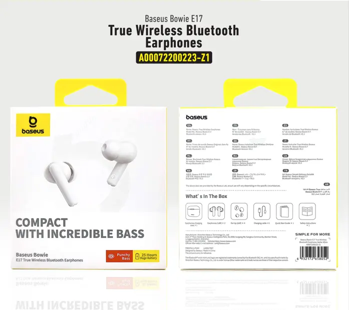 Baseus TWS Bowie E17 Dual-ENC Bluetooth Earbuds White - view 2