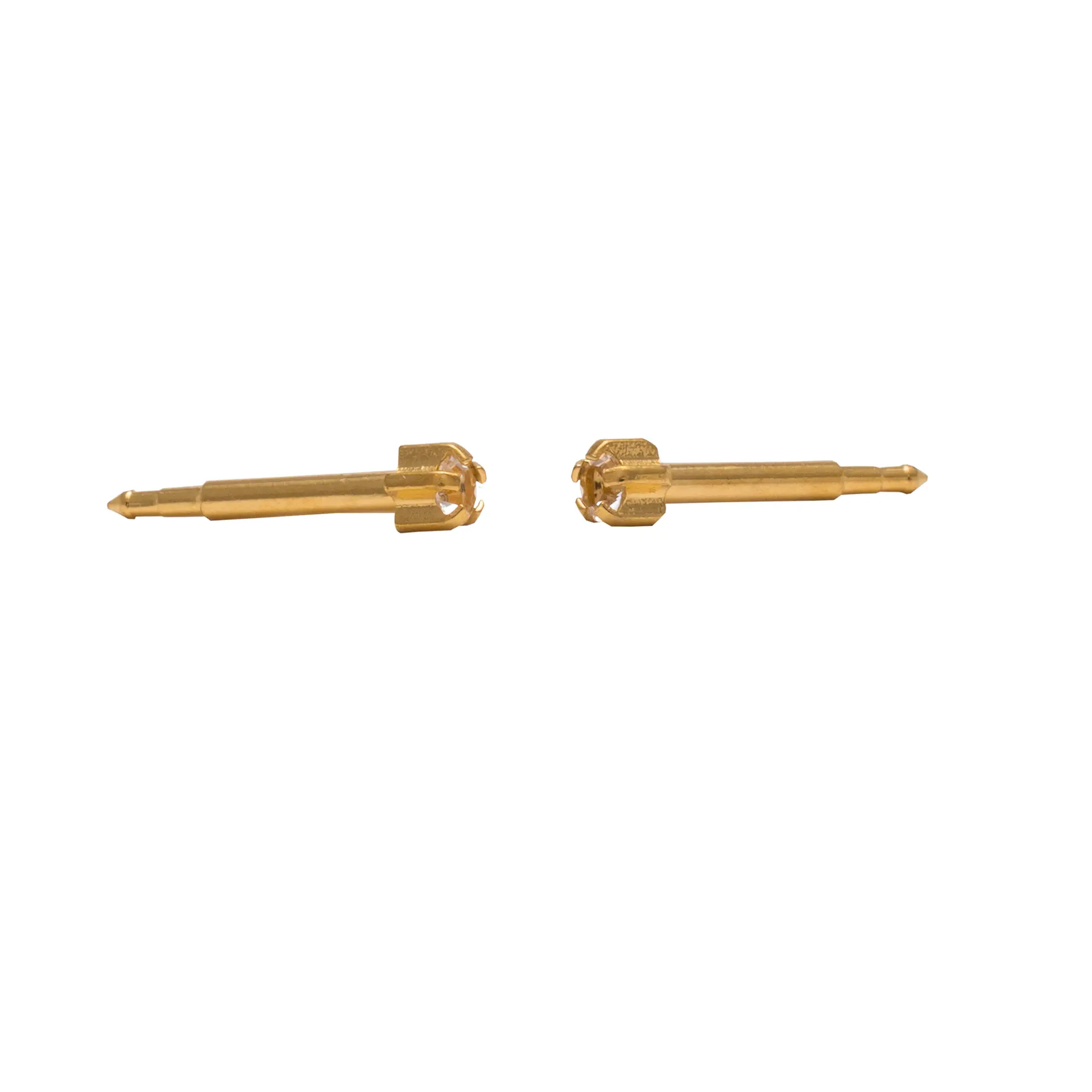 Studex Gold Plated Mini Tiffany Apr Crystal Card- Earrings For Sensitive Ears - view 4