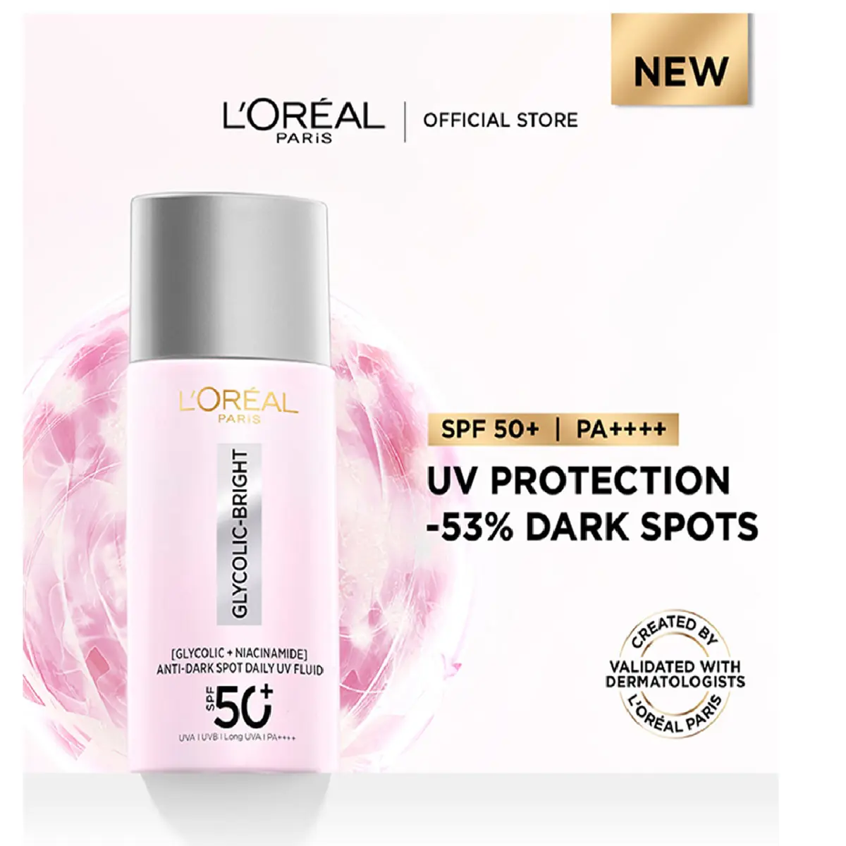 L'Oreal Paris Glycolic Bright UV fluid SPF 50+ PA+ anti-dark spot 50 ml - view 2