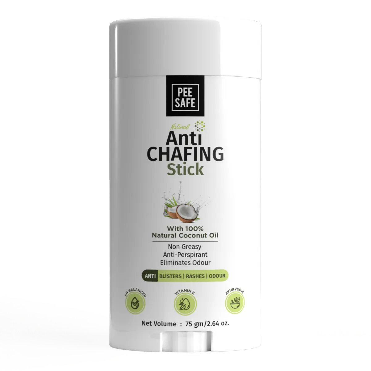 PeeSafe 100% Natural Anti Chafing Stick for Underarms and Inner Thighs 75gm - view 6