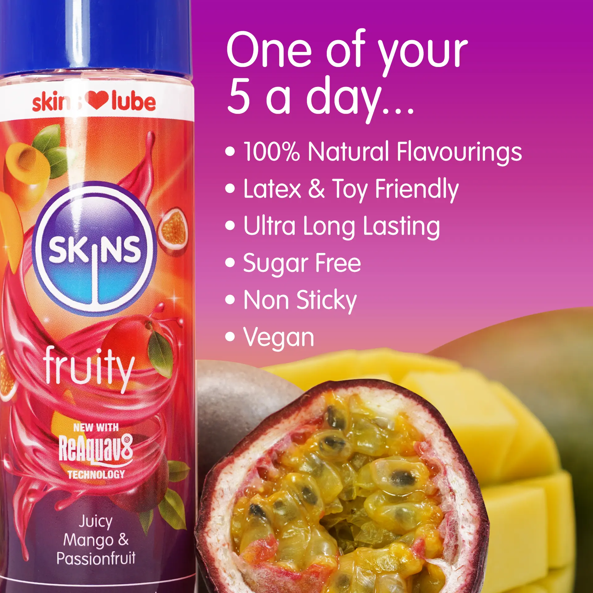 Skins Water Based Lubricants Fruity Juicy Mango & Passionfruit  4.4 Fl. Oz - view 3
