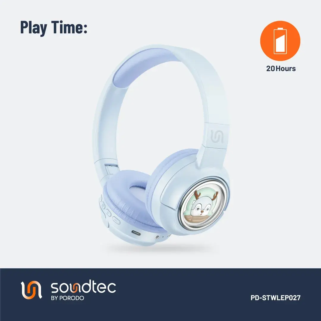 Porodo Soundtec Kids Headphone 400mAh Blue - view 1