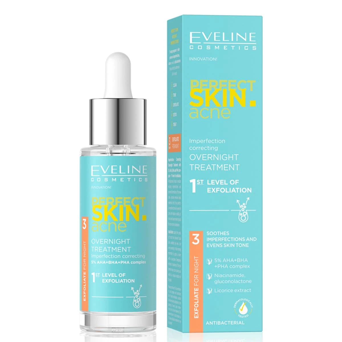 Eveline Perfect Skin Acne Night Exfoliating Serum 5% 30 ml