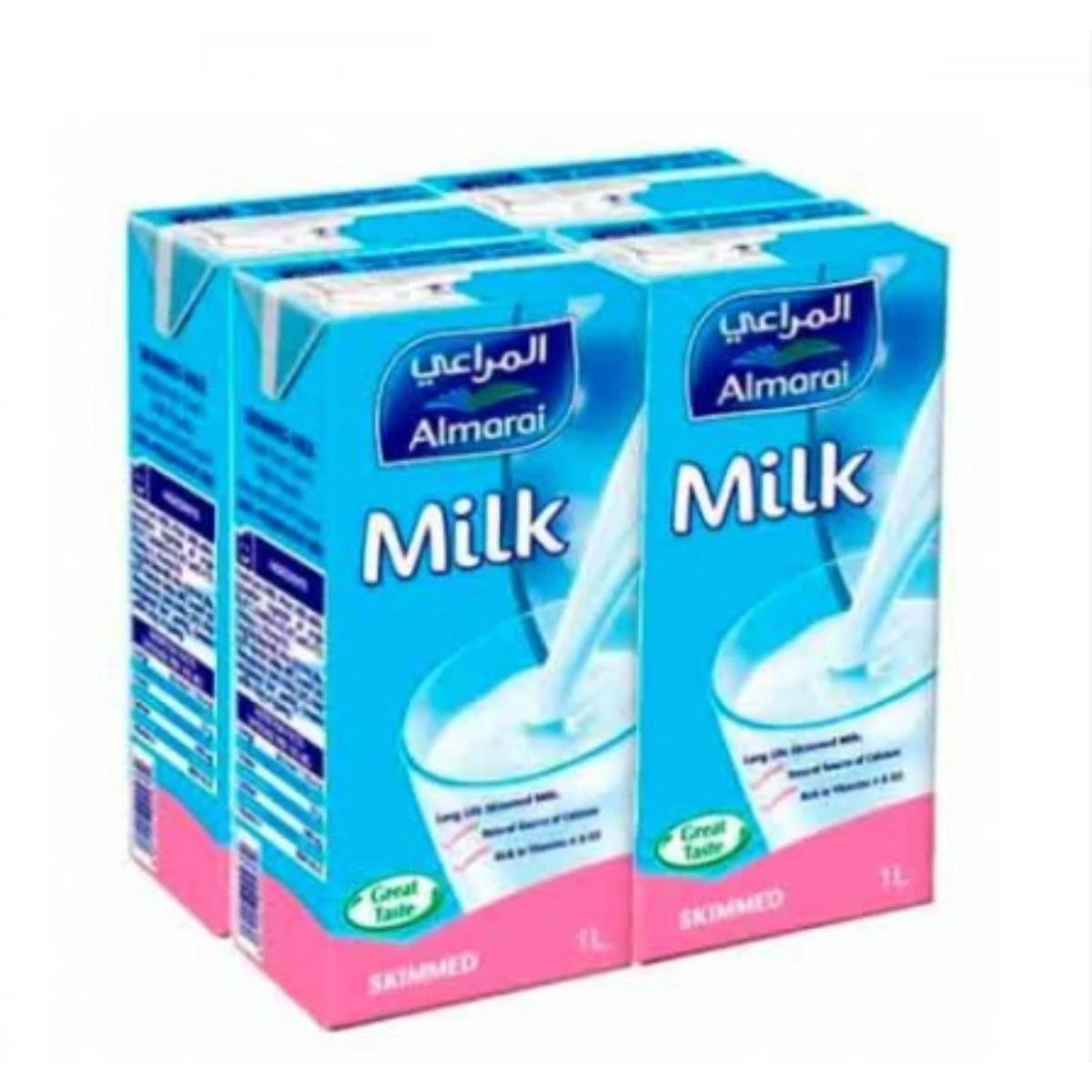 Almarai  Long Life Fat Free Milk 4 pcs 1L