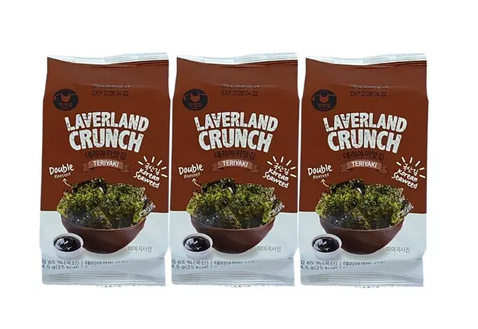 Laverland Crunch Seaweed Snack Teriyaki 4.5GmX3 - view 1