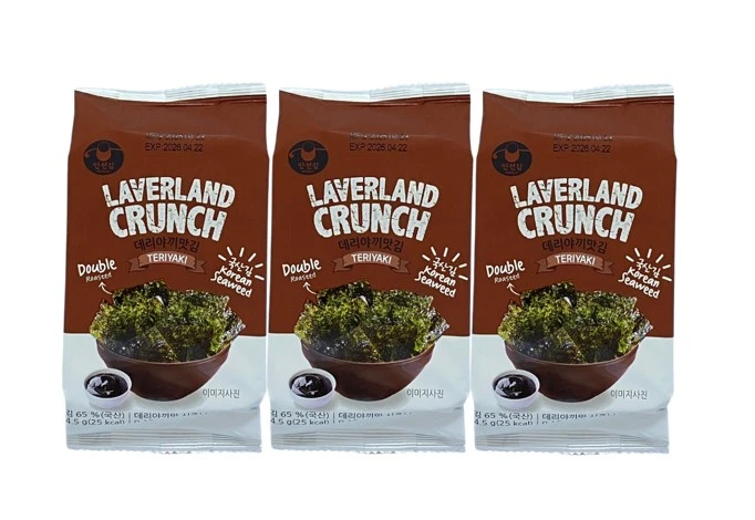 Laverland Crunch Seaweed Snack Teriyaki 4.5GmX3