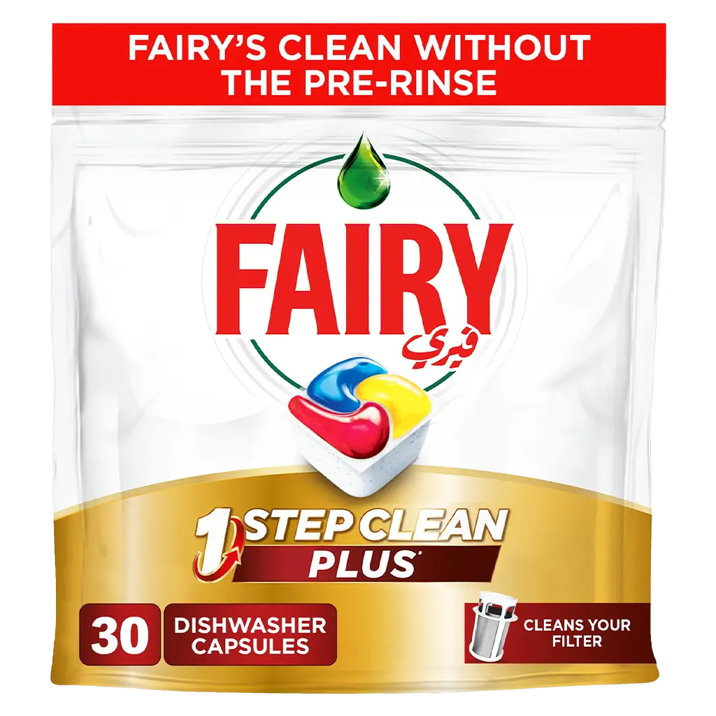 Fairy 1 Step Clean Plus Automatic Dishwasher Tablets Lemon Scent 30 Tablets - view 1
