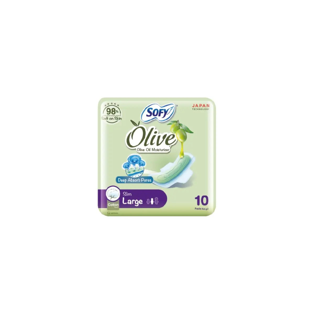 Sofy feminine pads with moisturizing olive oil Large 10 pads - view 5