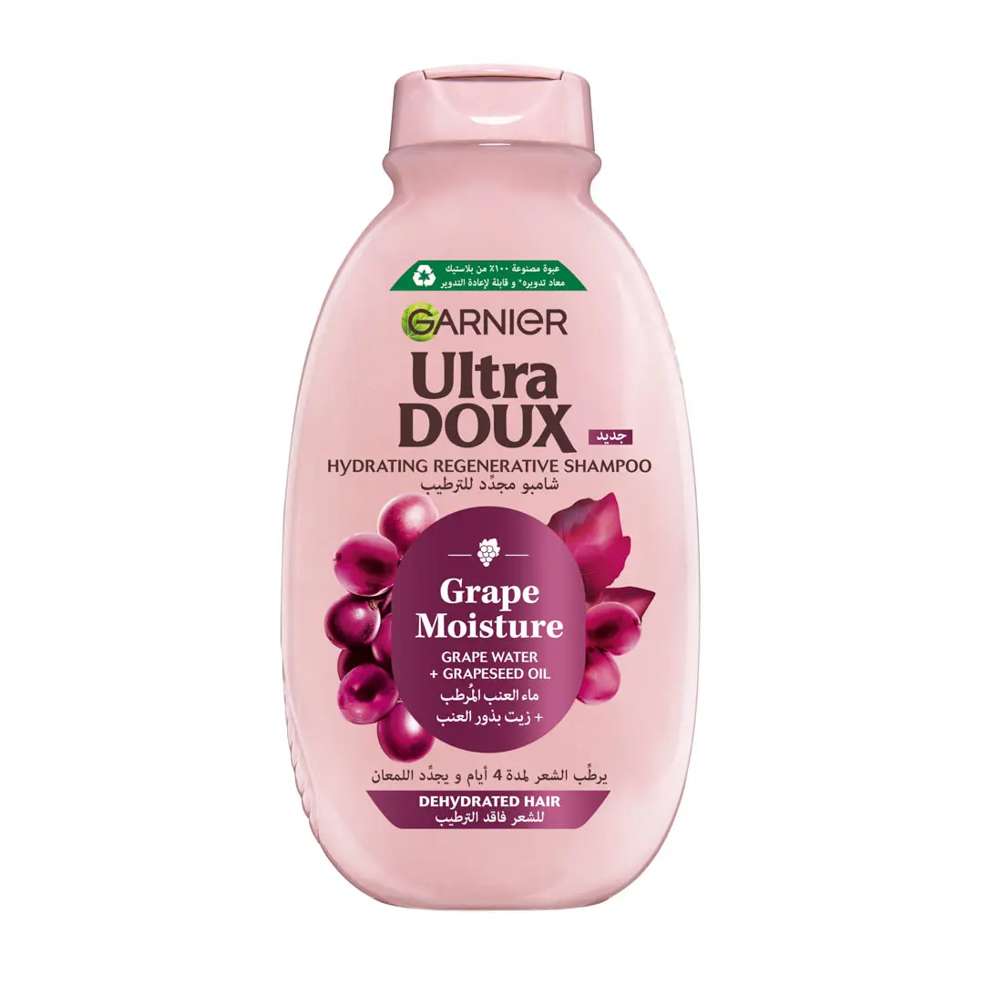 Garnier Ultra Doux Grape Moisture Hydrating Regenerative Shampoo for Dehydrated Hair 400ml  - view 1