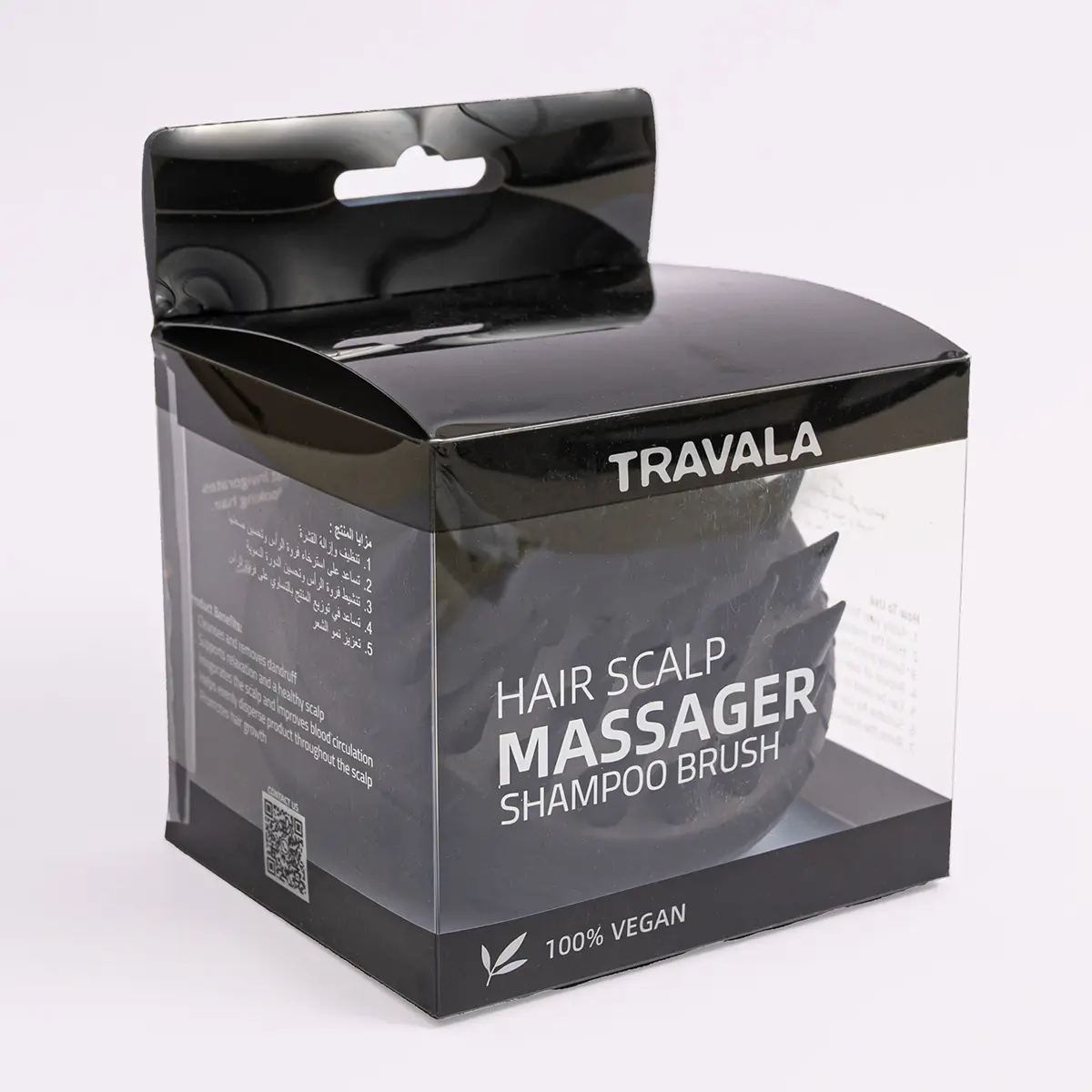 Travala Hair Scalp Massager Brush Black - view 4