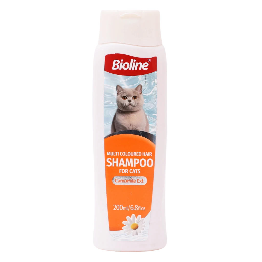 ‏Bioline Multi Coloured Hair Shampoo for Cats 200 ml