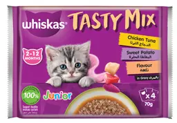 Whiskas Tasty Mix Kitten Chicken and Tuna in Gravy in 4 pcs