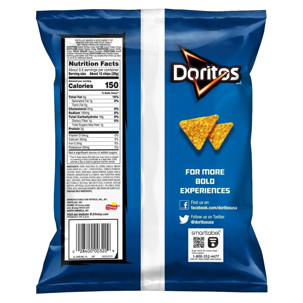 Doritos Tortilla Chips Ranch Flavor 92.1 gm - view 2