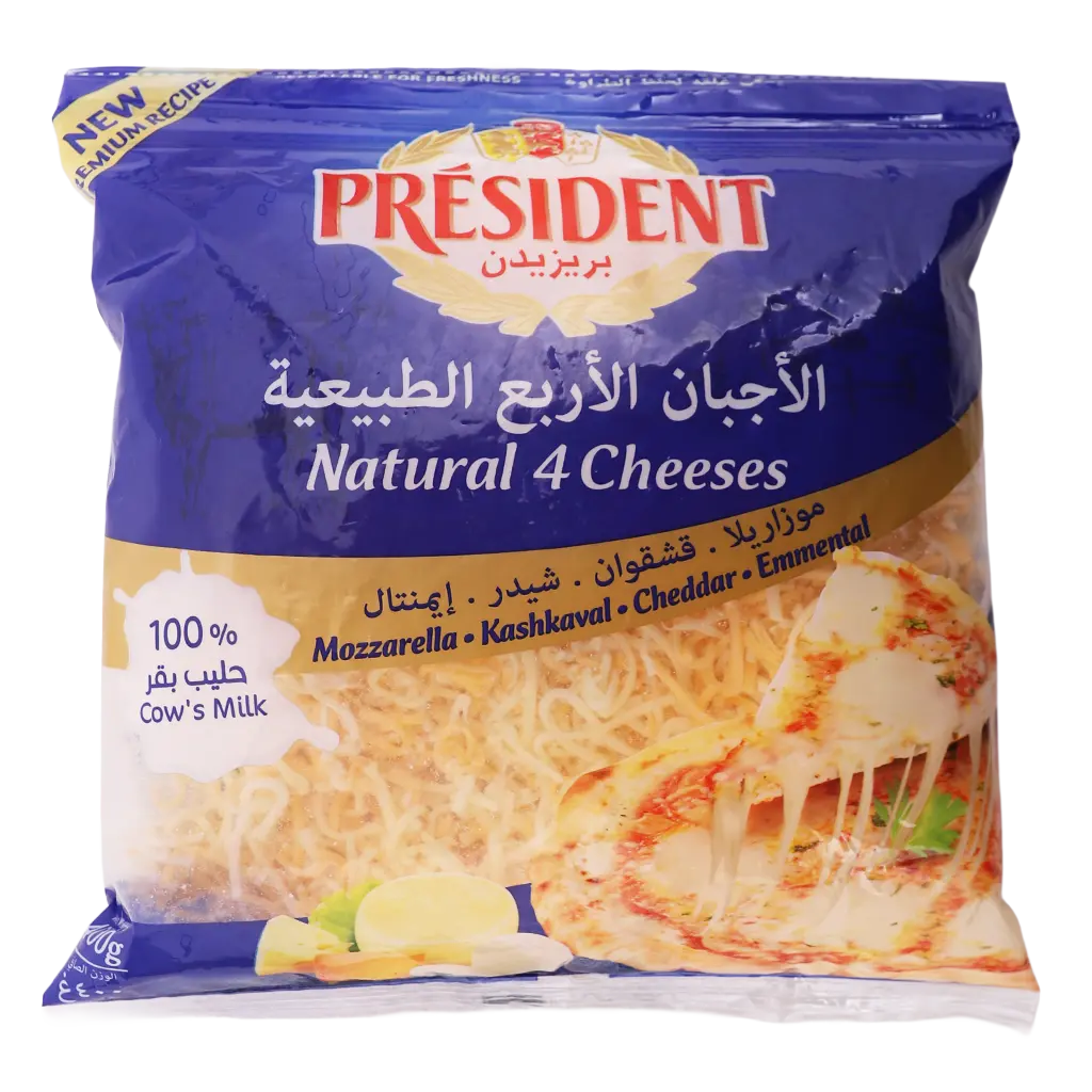 President Mozarilla Cheese Shreded Four Cheeses 400 gm - view 2