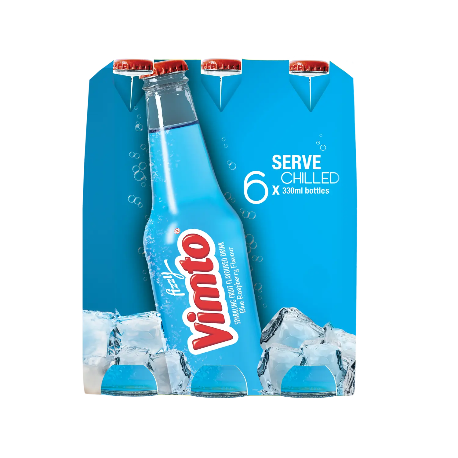 Vimto Fizzy Sparkling Fruit Flavoured Drink Blue Rasperry NRB 330MlX6 - view 1