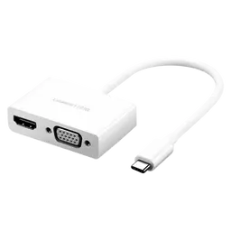 يوجرين محول USB من النوع C إلى HDMI + VGA أبيض