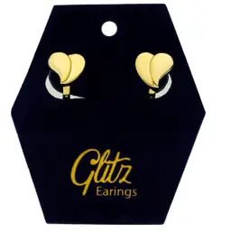 Glitz Heart Gold Plated Earrings 18K