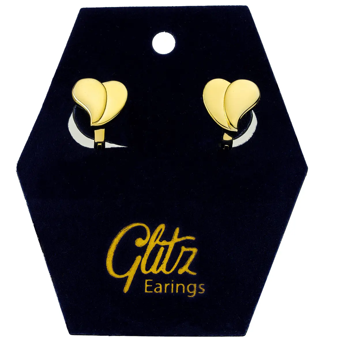 Glitz Heart Gold Plated Earrings 18K - view 1