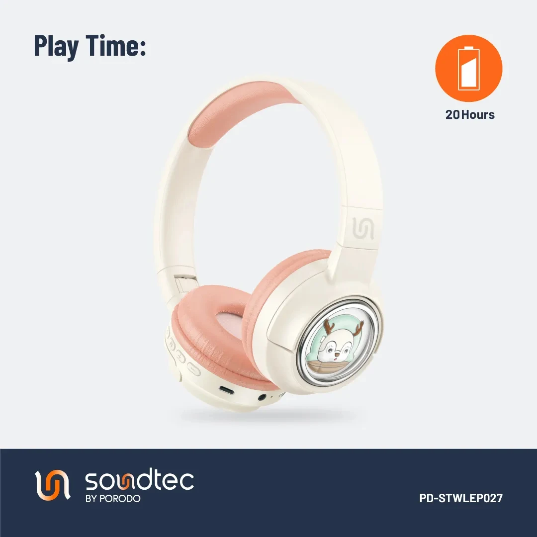 Porodo Soundtec Kids Headphone 400mAh Pink