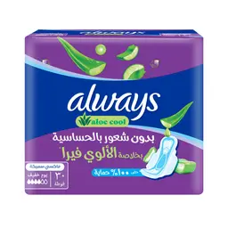Always Sanitary Pads Clean & Dry Large With Wings 30 Pads