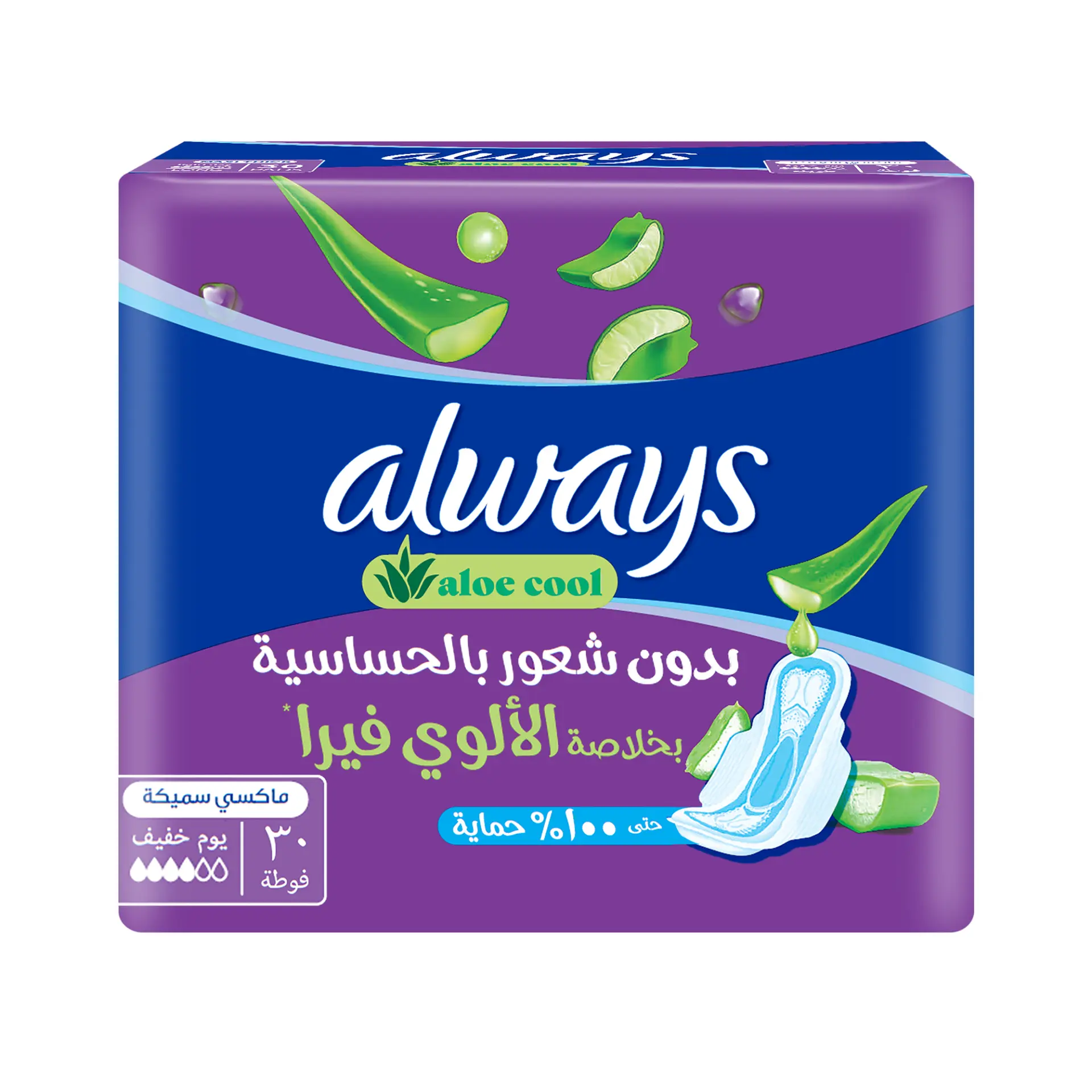 Always Sanitary Pads Clean & Dry Large With Wings 30 Pads - view 1