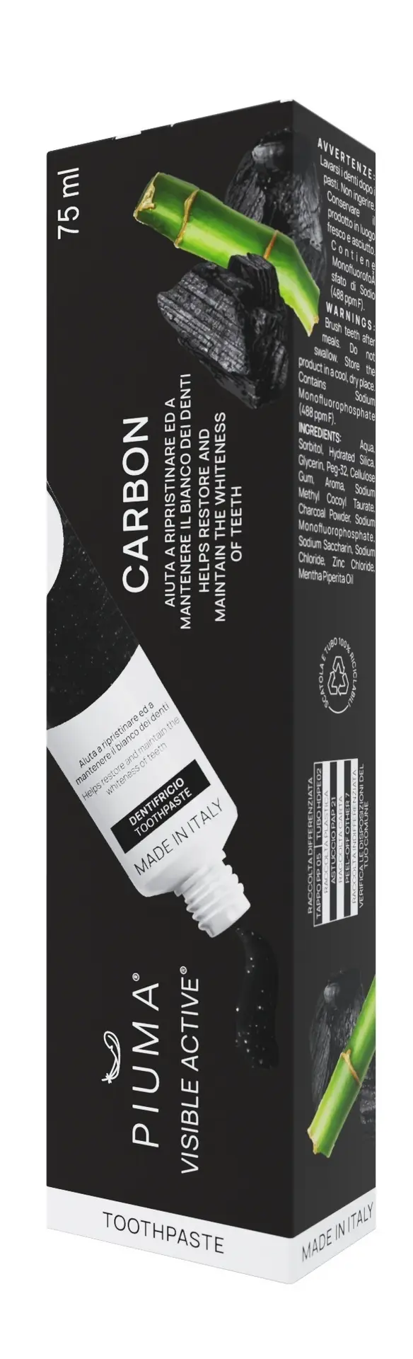 Piuma T.Paste V. Active Carbone 75ml - view 2